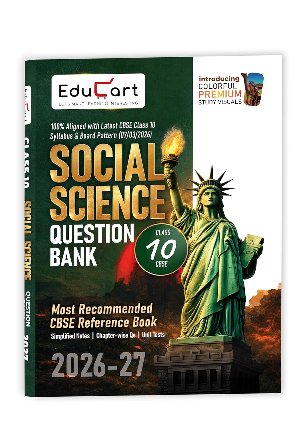 Educart CBSE Class 10 Social Science Question Bank 2026-27 (with premium colored study visuals for 2027 boards)