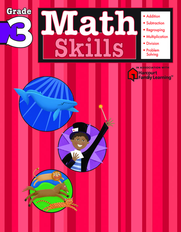 Math Skills : Grade 3 (Flash Kids Harcourt Family Learning)