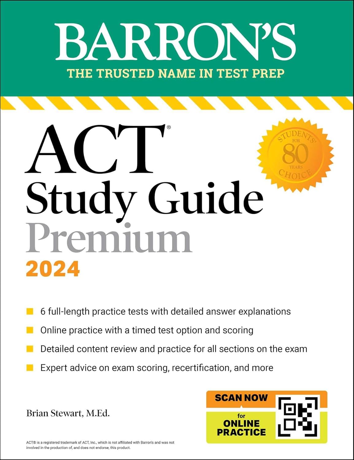 ACT Study Guide Premium Prep, 2024