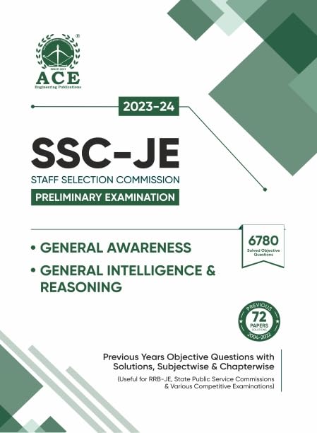 SSC - JE Prelims General Awareness & General Intelligence and Reasoning Previous years Subjectwise & Chapterwise Questions with Solutions (2004- 2022)