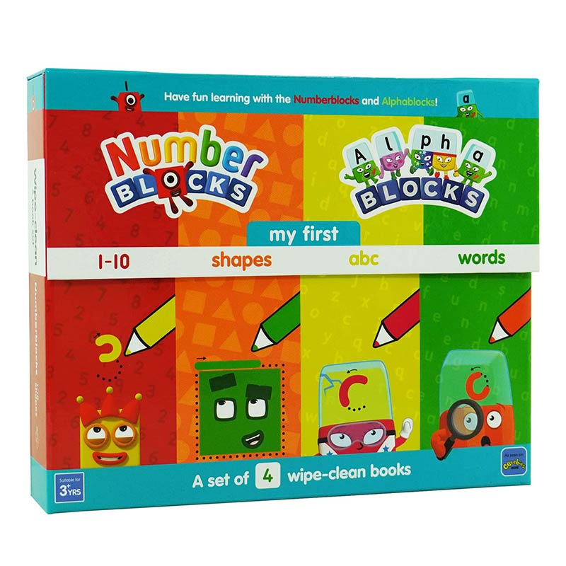 Numberblocks and Alphablocks: My First Numbers and Letters Set (4 wipe-clean books with pens included) (Numberblock Wipe Clean Titles)