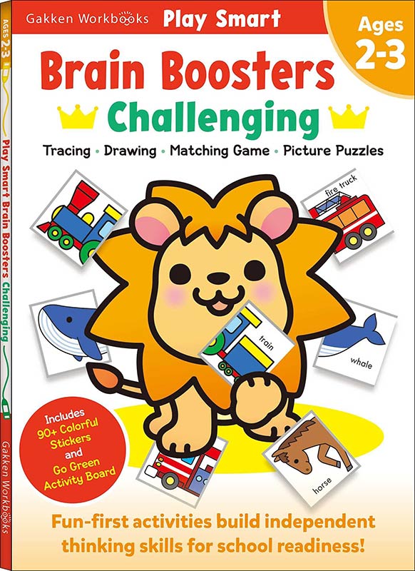 Play Smart Brain Boosters: Challenging - Age 2-3: Pre-K Activity Workbook : Boost independent thinking skills: Tracing, Coloring, Shapes, Cutting, ... Puzzles, Counting; Go-Green Activity-Board