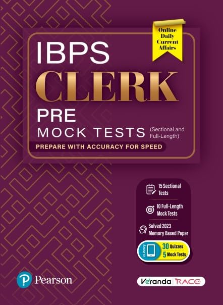 IBPS Clerk Pre-Mock Tests | 15 Sectional and 10 Full-Length Tests