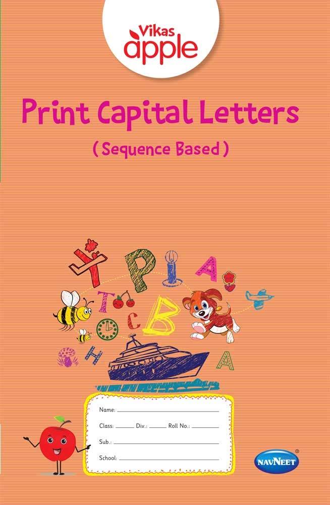 Navneet Apple Print Capital Letters JR.K.G. |English| Pre School Book