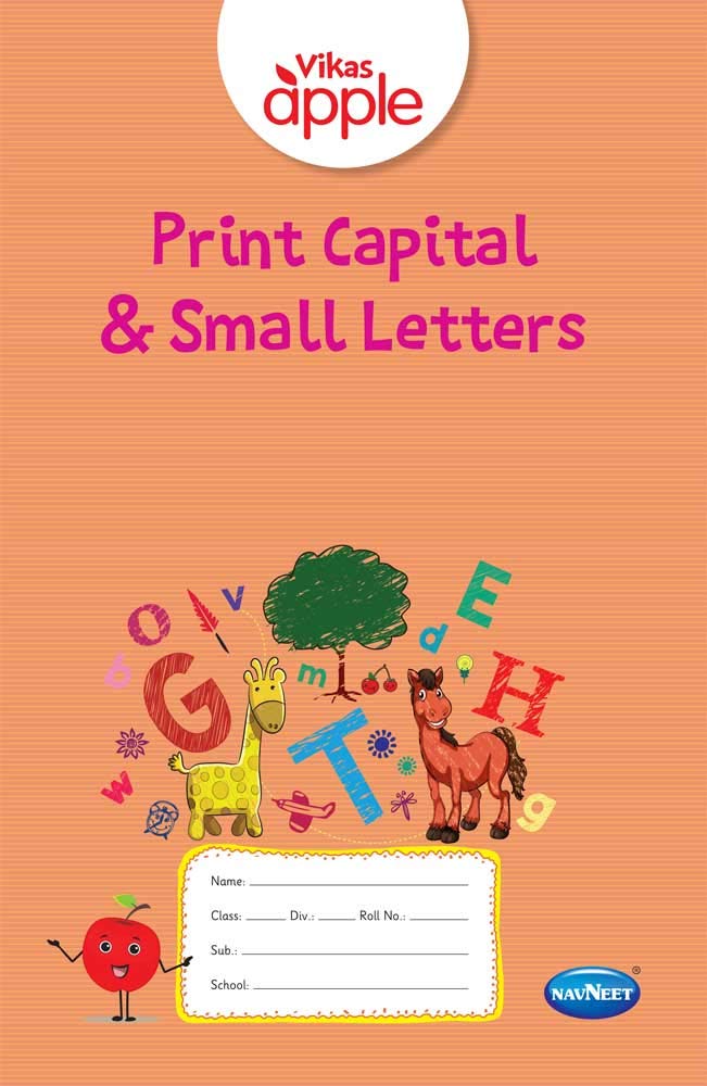 Navneet Apple Print Capital & Small Letters SR.K.G. |English| Pre School Book