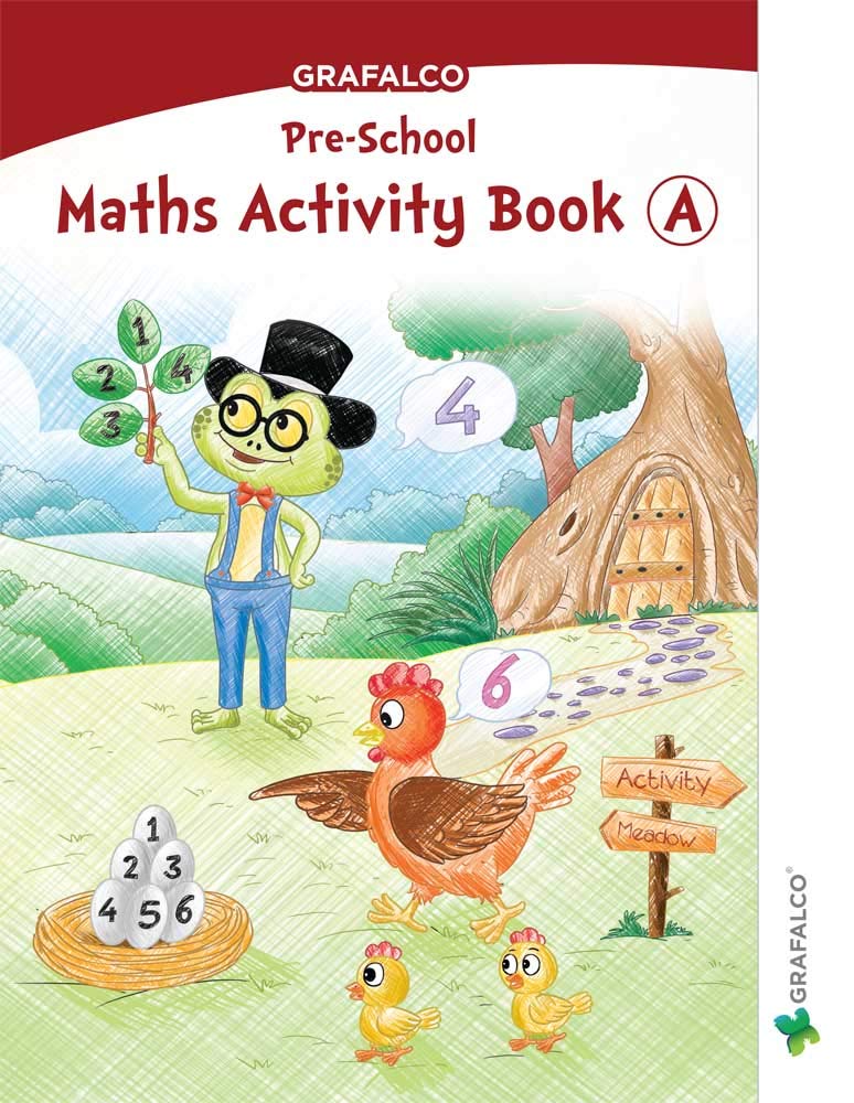 Navneet Grafalco - Maths Activity Book - A Jr. Kg. | English | Pre School Book