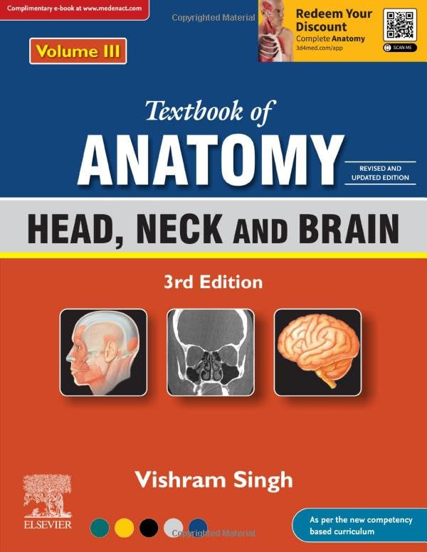 Textbook of Anatomy: Head, Neck and Brain, Vol III, 4e