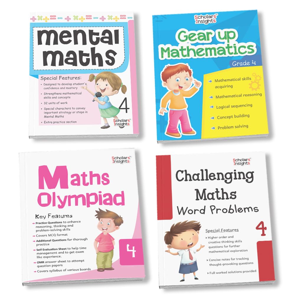 Grade 4 Comprehensive Learning with Mathematics Workbooks Set of 4 Ages 9-10 Years