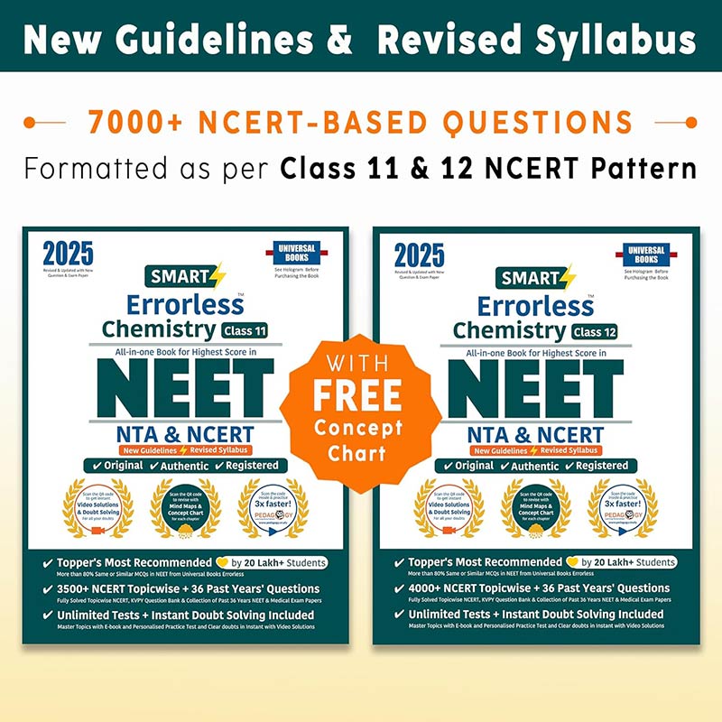 Smart Errorless Chemistry NEET Class 11 & 12 (2025)