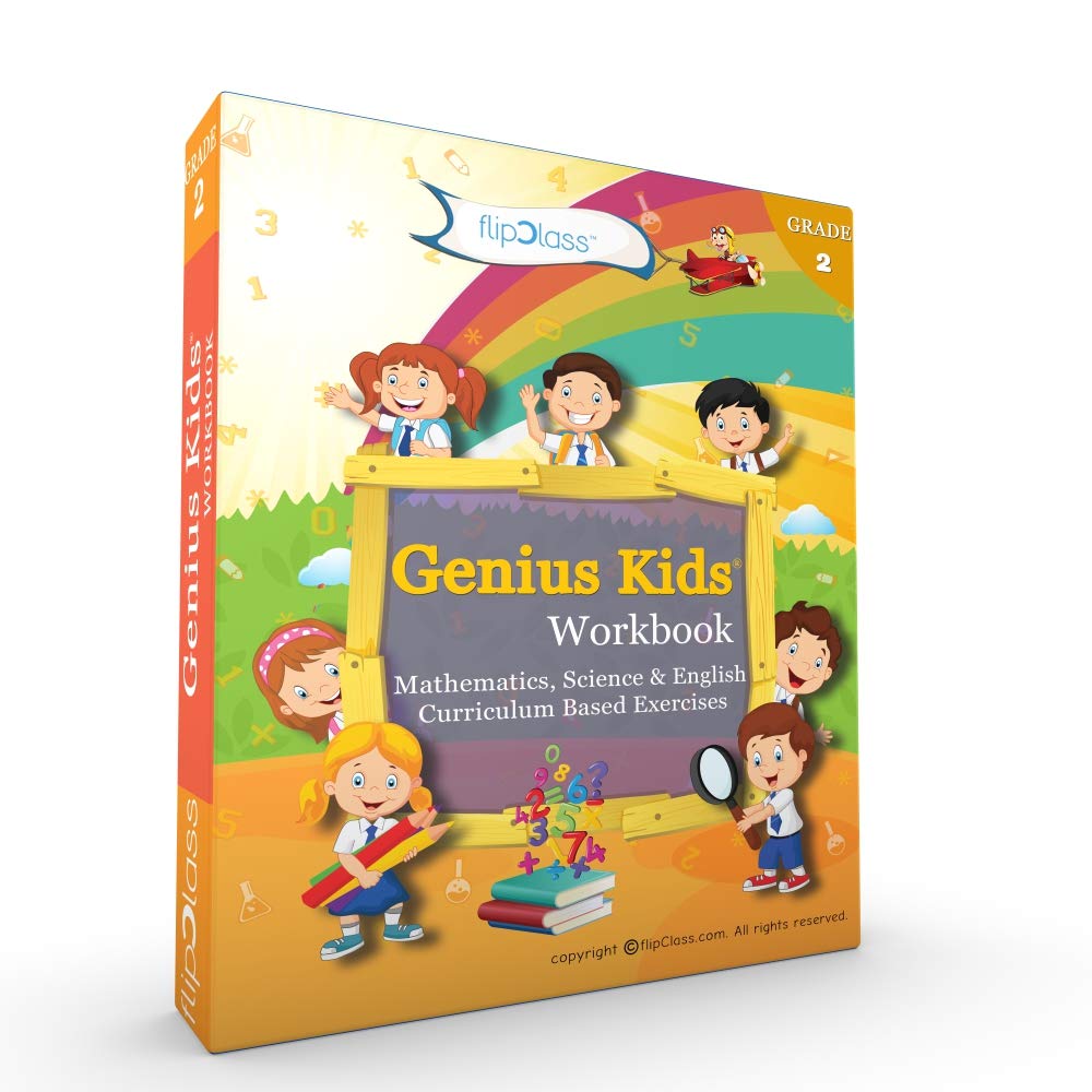 Genius Kids Worksheets (Bundle) for Class 2 (Grade-2) - Set of 6 Workbooks (English, Mathematics and Science)