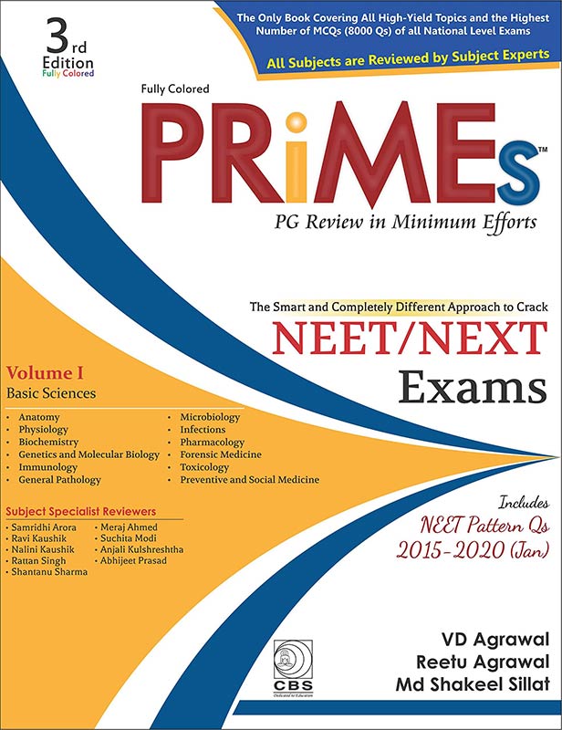 PRIMES PG REVIEW IN MINIMUM EFFORTS VOL 1 BASIC SCIENCE 3ED THE SMART AND COMPLETELY DIFFERENT APPROACH TO CRACK NEET/NEXT EXAMS (PB 2020)