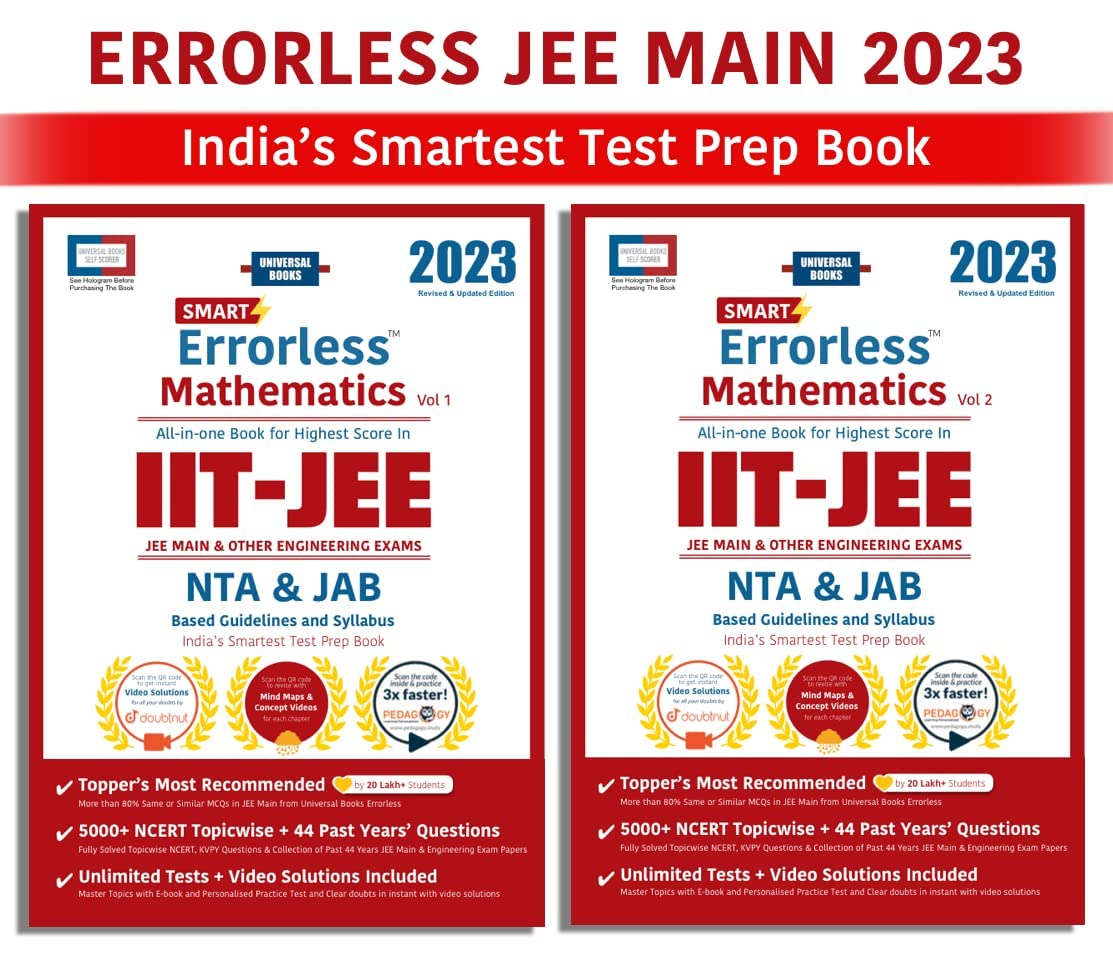 Errorless Mathematics JEE Main & Advanced 2022 - (Set of 2 Vol.) - NTA - Universal Books - Universal Self Scorer