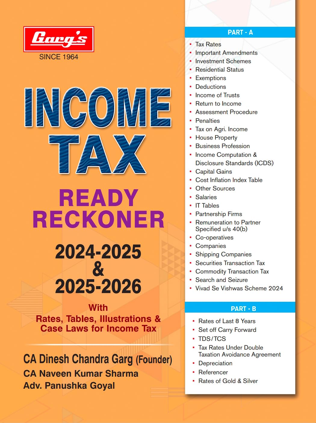 Garg’s Income Tax Ready Reckoner 2024-25 & 2025-26 (Dtrr)