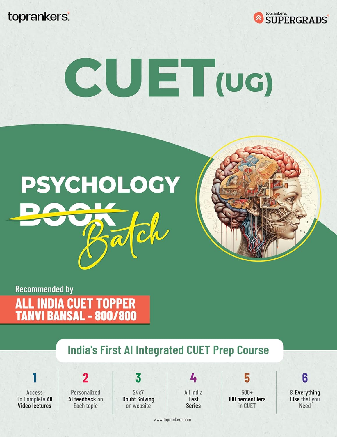 CUET Psychology Book 2025 by Supergrads