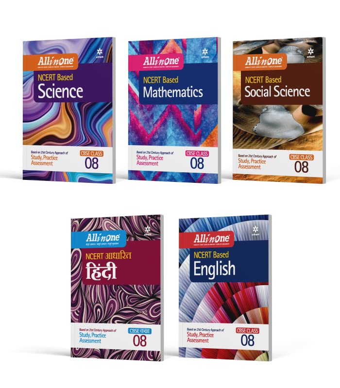 CBSE All In One NCERT Based Science, Social Science, Mathematics, English and Hindi Class 8 2024 Edition (Set of 5 Books)