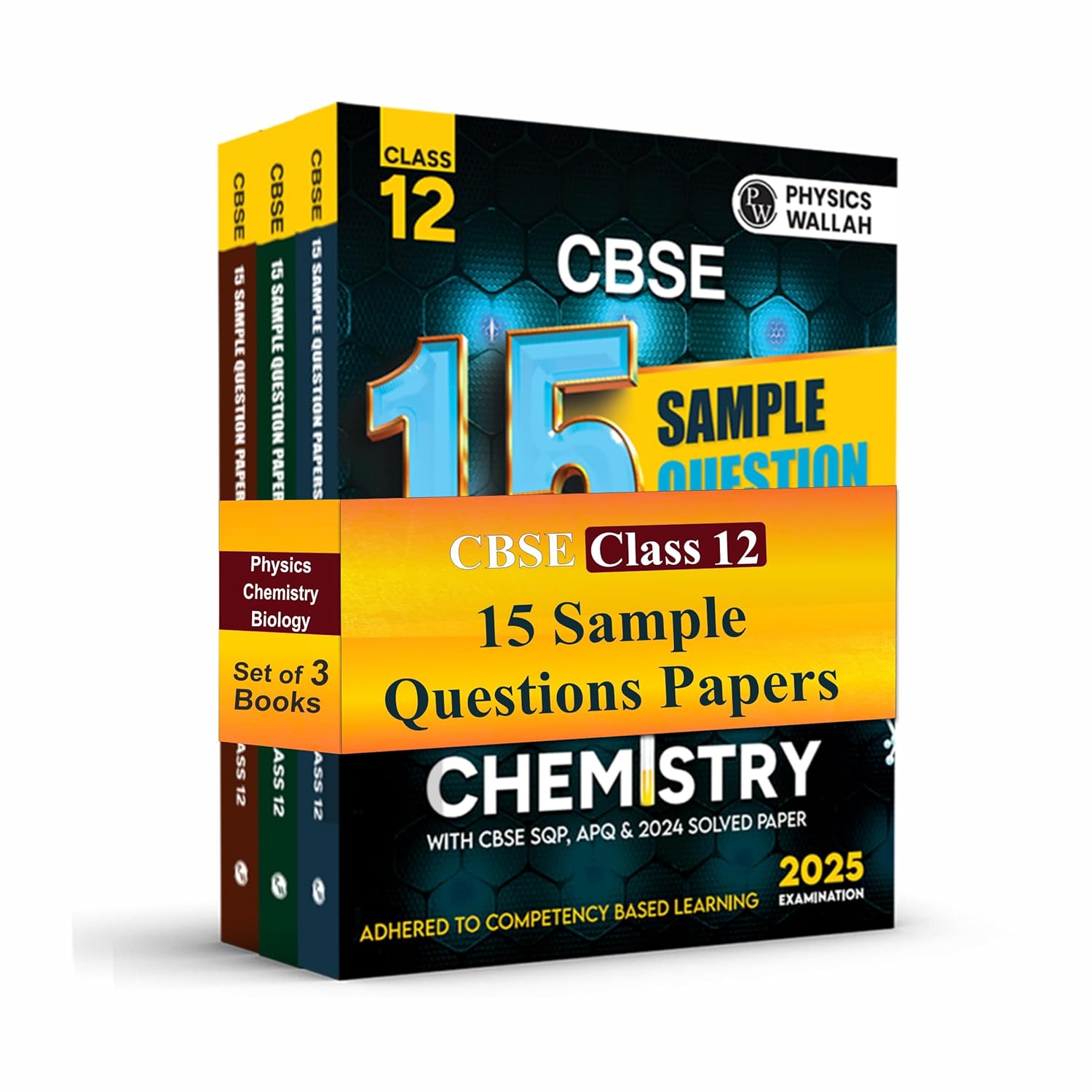 CBSE 15 Sample Question Papers Class 12 Physics, Chemistry & Biology Combo Set of 3 Books For 2025 Exam