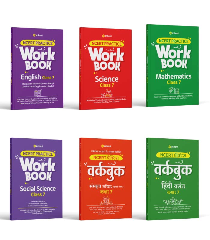 Arihant NCERT Practice Workbook English, Science, Mathematics, Hindi, Social Science, Sanskrit Class 6th (Set of 6 Books)