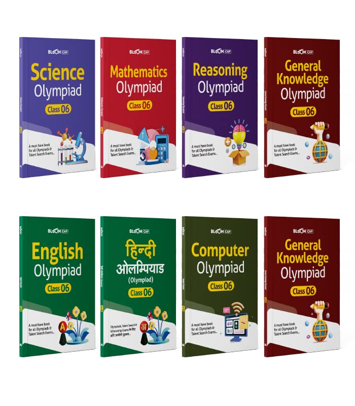 Arihant Bloom CAP Olympiad Science, Social Studies, Mathematics, Reasoning, English, General Knowledge, Hindi, Computer Class 6 (Set of 8 books)