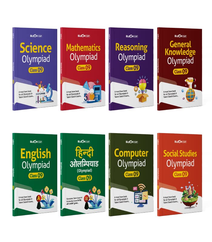 Arihant Bloom CAP Olympiad Science, Social Studies, Mathematics, Reasoning, English, General Knowledge, Hindi, Computer Class 9 (Set of 8 books)