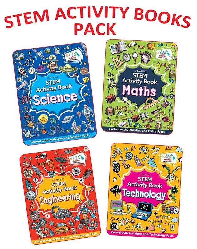 Stem Activity 4 Books Pack - Science, Technology, Engineering, Maths