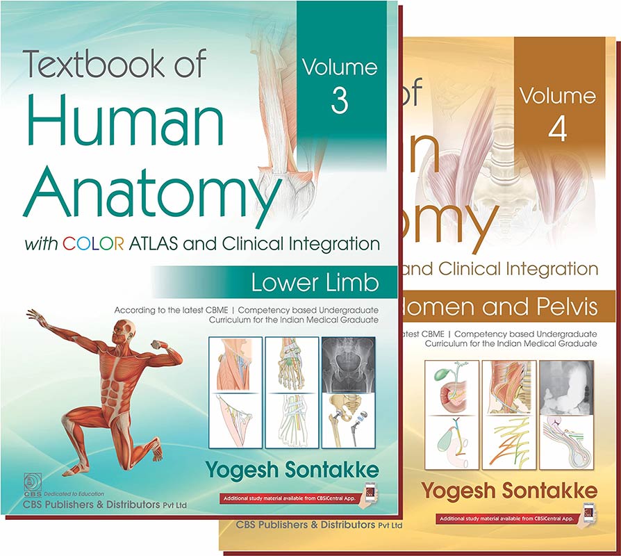 Textbook of Human Anatomy With Color Atlas and Clinical Integration 2 Vol Set (Vol 3 Lower Limb & Vol 4 Abdomen and Pelvis) With Companion Workbook (Pb 2022)