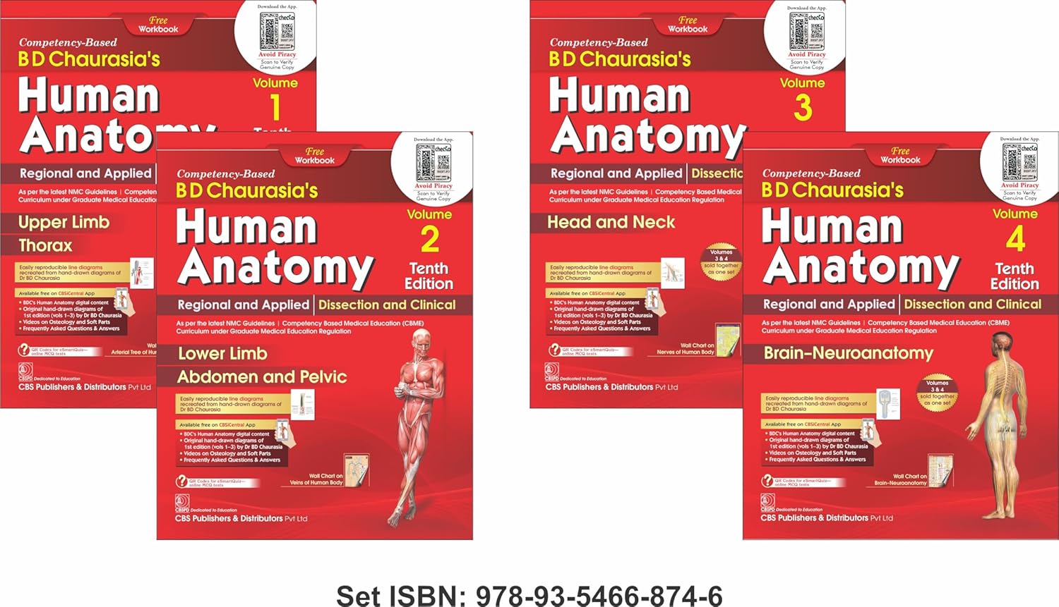 BD Chaurasia’s Human Anatomy, 10/e , Volumes 1–4