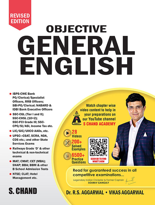 S. Chand's Objective General English For SSC CGL CHSL, IBPS, Bank PO, Railway, Police, PCS, CTET, MBA, GMAT, and All Central & State Level Competitive Exams | ssc english book | ssc cgl english book | Fully Revised Video Edition Latest 2023