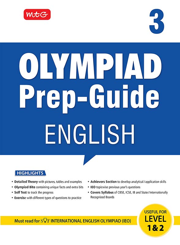 MTG Olympiad Prep-Guide English Class 3 - Detailed Theory, Self Test with IEO Chapterwise Previous Year Question Paper For SOF 2023-24 Exam MTG Editorial Board