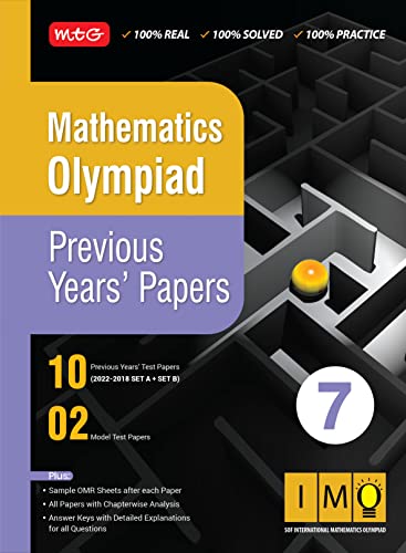 MTG Mathematics (IMO) Olympiad Previous Years Papers with Mock Test Papers Class 7 - Sample OMR Sheet with Chapterwise Analysis | SOF Olympiad Books For 2023-24 Exam MTG Editorial Board