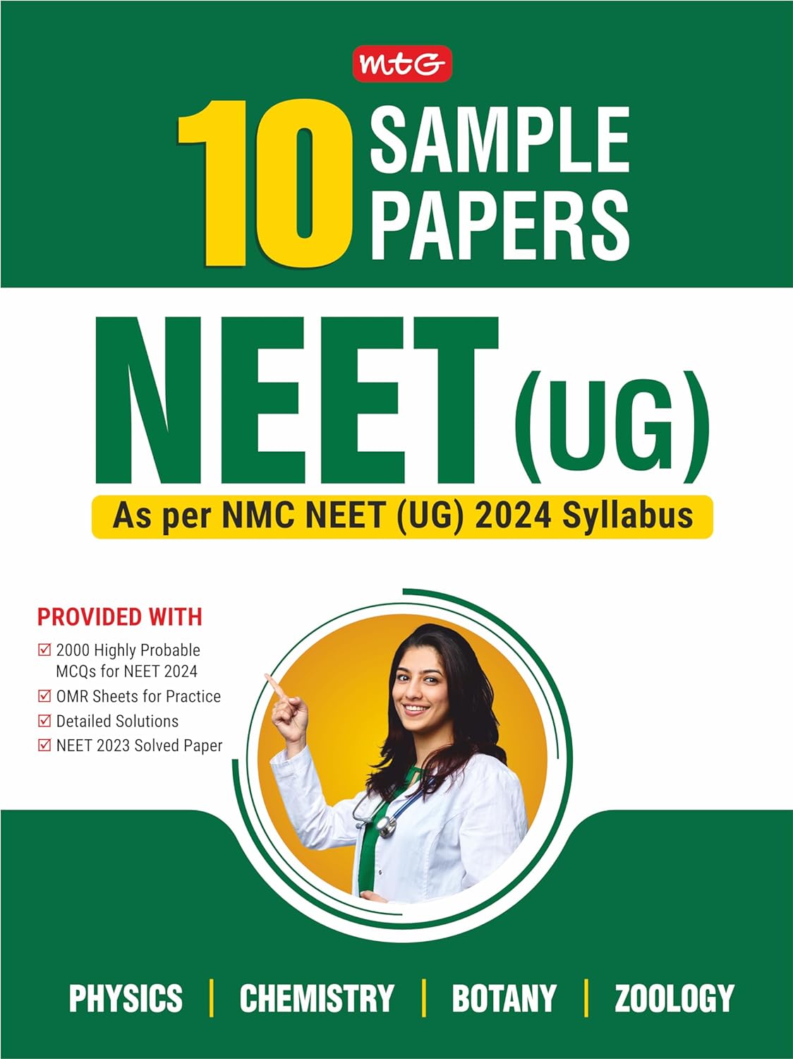 MTG NEET 10 Sample Papers as per NMC NEET UG 2024 Syllabus