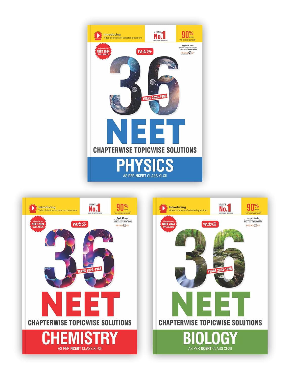 MTG 36 Years NEET Previous Year Solved Question Papers with NEET PYQ Chapterwise Topicwise