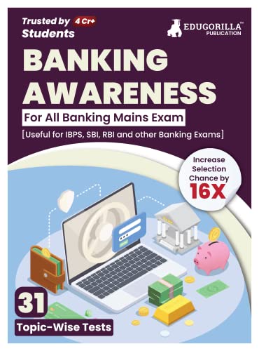 Banking Awareness For Mains Book 2024 (English Edition) - 31 Solved Topic-wise Tests SBI/IBPS/RBI/Clerk/PO and Other Competitive Exams with Free Access to Online Tests