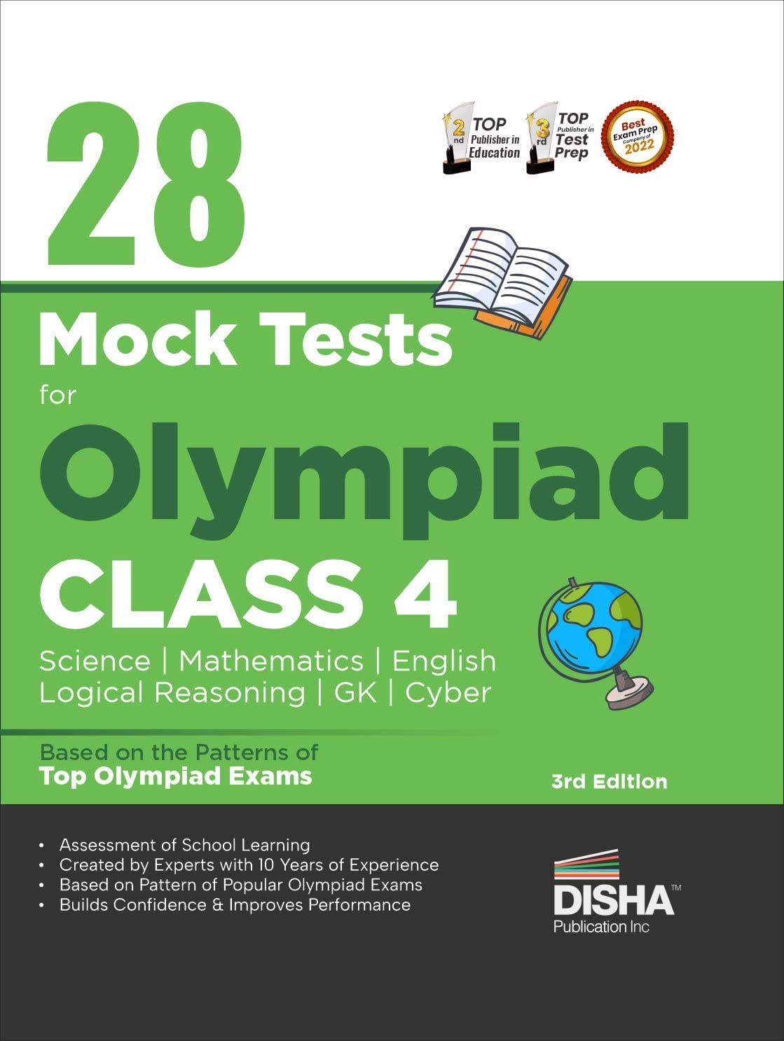 28 Mock Test Series for Olympiads Class 4 Science, Mathematics, English, Logical Reasoning, GK & Cyber 3rd Edition [Paperback] Disha Experts