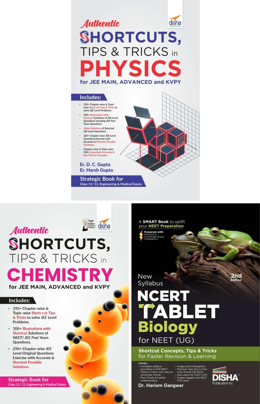 Combo (Set of 3 Books) SHORTCUTS, TIPS & TRICKS in Physics, Chemistry & Biology for NEET 2nd Edition | One Liner Theory with Mnemonics, Previous Year Questions | CUET (UG) Exams | NCERT Tablet |