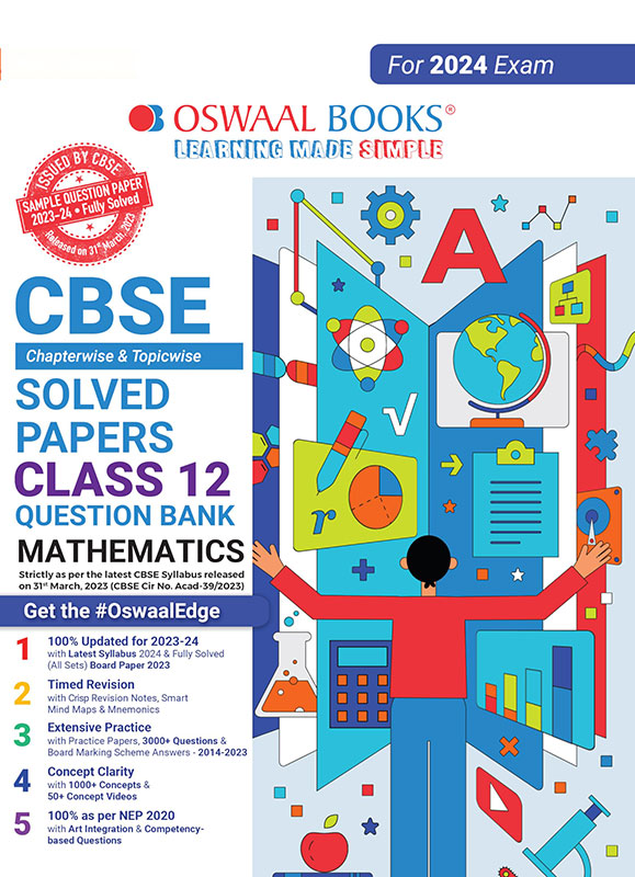 Oswaal CBSE Chapterwise Solved Papers 2023-2014 Mathematics Class 12th (2024 Exam)