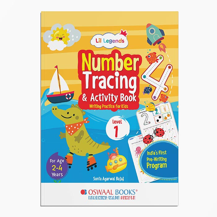 Oswaal Lil Legends Number Tracing & Activity Book, Level-1 | Writing Practice Book for Kids | Age-2 to 4 Years|