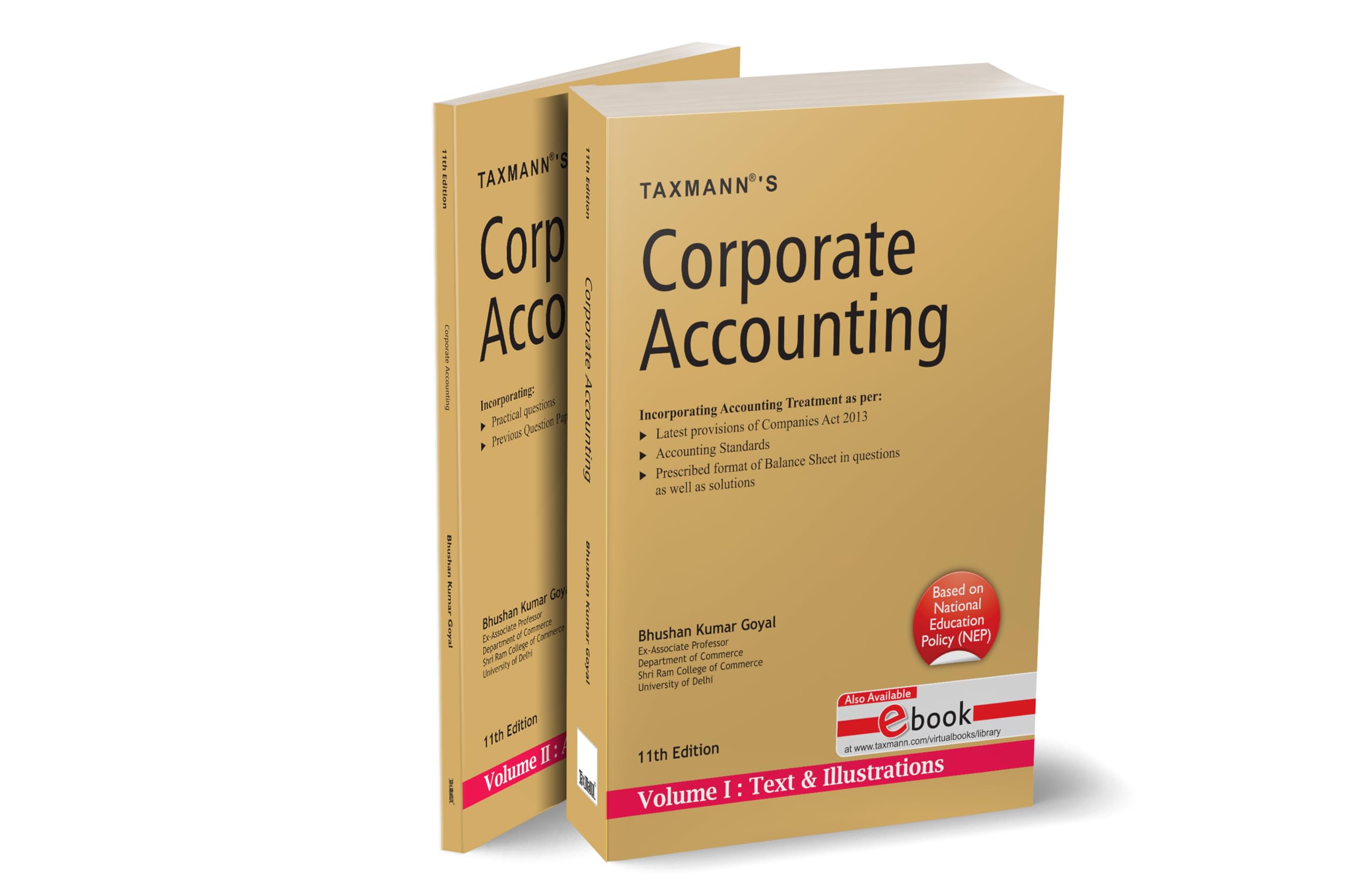 Taxmann's Corporate Accounting (Set of 2 Vols.) – Student-oriented textbook offering theoretical knowledge and practical application skills | B.Com. (Hons.) & B.Com. | UGCF – NEP