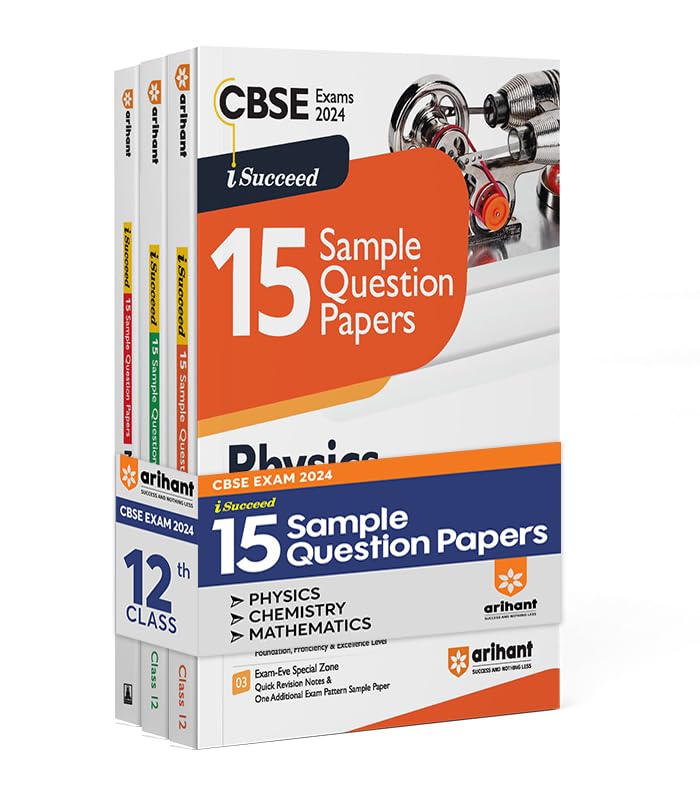 Arihant CBSE Sample Paper Physics, Chemistry, Mathematics Class 12 (Set of 3 Books) For 2024 Exam