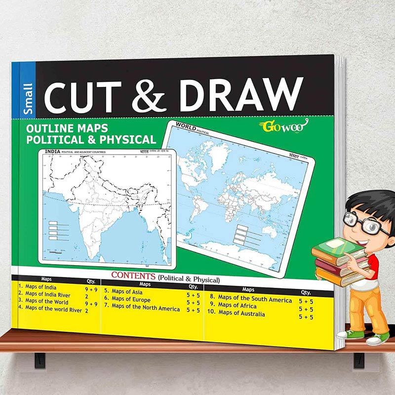 Small Cut & Draw Outline Maps Political & Physical| Promoting Map Analysis Skills.