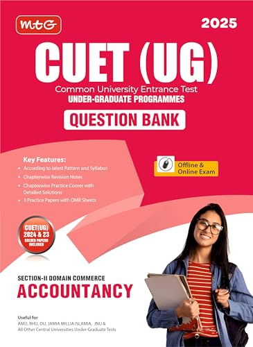 MTG NTA CUET (UG) Chapterwise Question Bank Accountancy With Practice Papers & OMR Sheet | Entrance Exam Preparation Book 2025