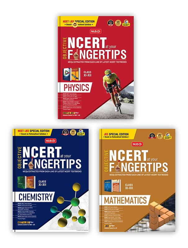 MTG Objective NCERT at your FINGERTIPS For JEE Main & Advanced - Physics, Chemistry & Mathematics (Set of 3 Books) | NCERT Notes with HD Pages, Exam Archive & MCQs | Based on Latest & Revised Syllabus 2024-25