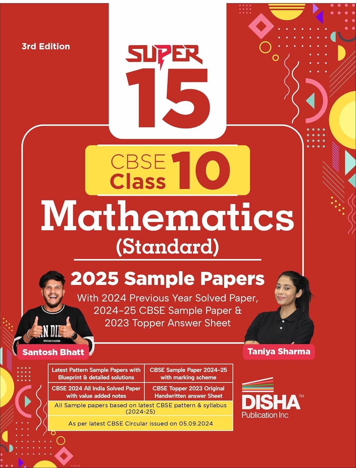 Super 15 CBSE Class 10 Mathematics (Standard) 2025 Sample Papers with 2024 Previous Year Solved Paper,2024-25 CBSE Sample Paper & 2023 Topper Answer Sheet 3rd Edition | |