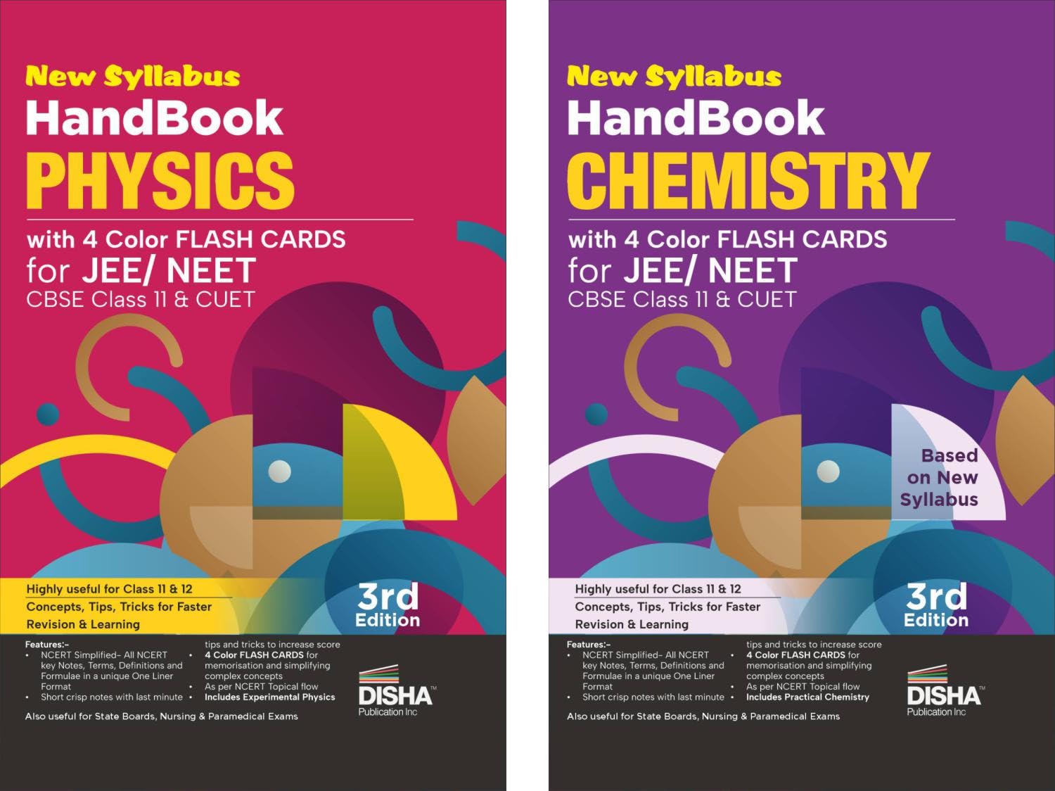 Combo (set of 2 Books) New Syllabus HandBooks of Physics & Chemistry for JEE, NEET, CBSE Class 11/ 12 & CUET 2nd Edition