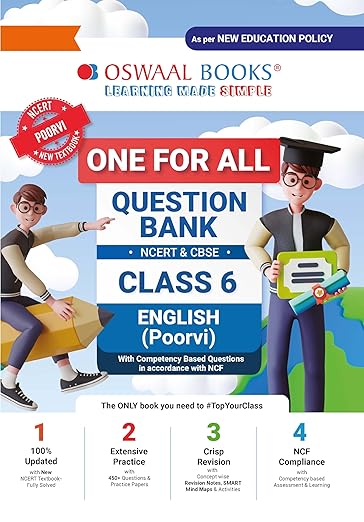 Oswaal One For All Question Bank NCERT & CBSE Class-6 English - Poorvi (For Latest Exam)