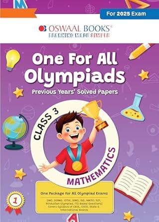 Oswaal One for All Olympiads Previous Year Solved Papers Class 3 Mathematics For 2025 Exam