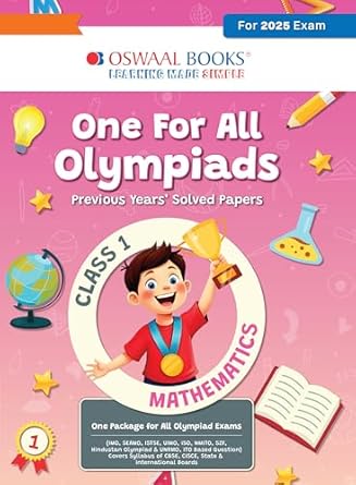 Oswaal One for All Olympiads Previous Year Solved Papers Class 1 Mathematics For 2025 Exam