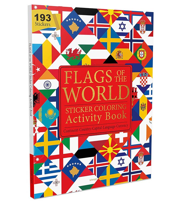 Flags of the World - Sticker Coloring Activity Book For Children