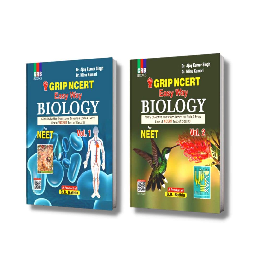 Grip NCERT Easy Way Biology (Vol. 1 & Vol. 2) For NEET - Combo Dr. Ajay Kumar Singh and Dr. Minu Kumari