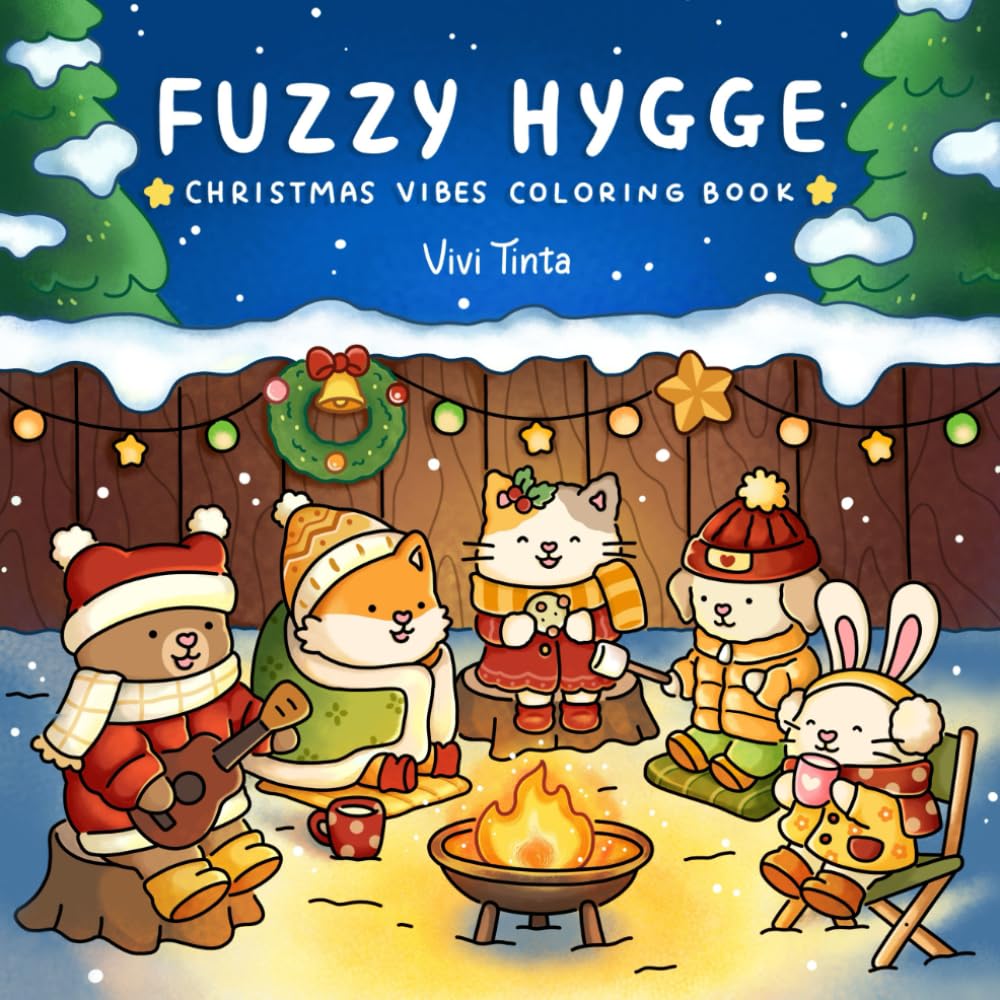 Fuzzy Hygge: Christmas Vibes Coloring Book