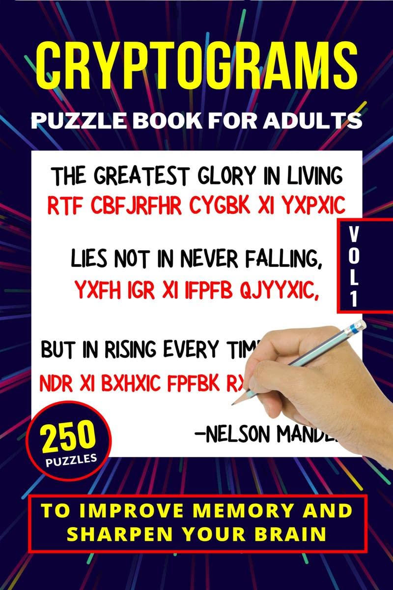 Cryptograms Puzzle Book For Adults